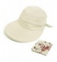 kilofly UV Protection Wide Brim Summer Lightweight 2in1 Visor Sun Hat - Beige - CJ11YYZXB87