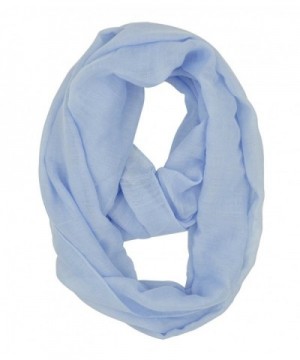 WishCart Lightweight Solid Color Girls Infinity Circle Scarf - Light Blue - CS12N0H4LNY