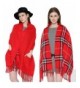 Longwu Cashmere Feel Blanket Scarf Super Soft with Two Pocket and Tassel Warm Shawl for Women - Red - CB187LDEN0G