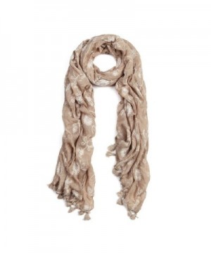 Premium Viscose Elegant Lace Floral Scarf - Different Colors Available - Taupe - C811O3KAQCL