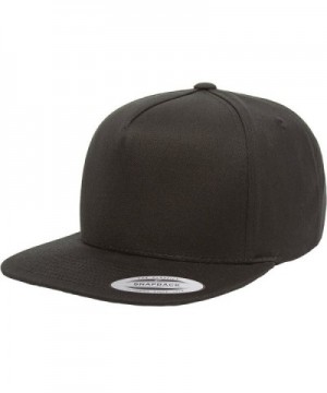 5 Panel Flexfit Classic Snapback Cap - Many Colors Available - Black - CO11H5HM713