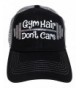 Glitter "Gym Hair Don't Care" Black/Grey Trucker Cap Hat Fitness - Silver Glitter - CW12GU4BGE5