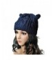 Tuscom Women Winter Beanie Devil Horns Cat Ear Crochet Braided Wool Cap Hat - Blue - C512N37HFWQ