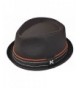 K Men's Upturn Diamond Crown Pork Pie Cotton Fedora Black - CB126HUQFL1