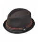 K Men's Upturn Diamond Crown Pork Pie Cotton Fedora Black - CB126HUQFL1