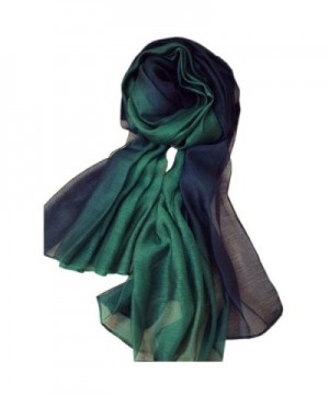 Unilove Summer Silk Scarf Gradient Color Long Lightweight Sunscreen Shawls for Women - Dark Green - CL17X0L2LUD