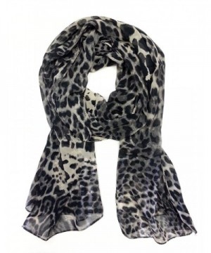 Styleinch Scarf Women's Valentine Chiffon Leopard Scarf - Gray - CX116SJHJC1