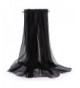 New Women's Solid Shawl Wrap Scarves Long Wraps Summer Beach Silk Scarf Gift for Mun Girls - Black - CT1885UNR30