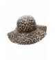 Luxury Divas Leopard Print Wool Floppy Hat - Beige - CH12LWWU46B