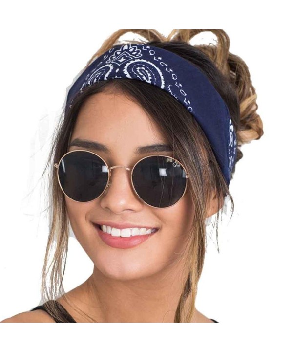 TAORE Women Fashion Bandana Headwear Scarf Square Head Scarf - Navy - CY12LAAZ3ZZ