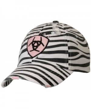 Ariat Accessories Women's Distressed Logo Baseball Cap - Zebra - CW11IIVF8HP