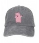 Men's Or Women's Pig Dabbing Yarn-Dyed Denim Baseball Hat Adjustable Trucker Cap - Ash - CG187W487D7