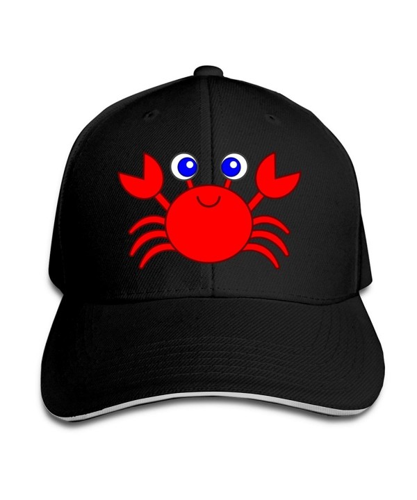 Cartoon Crab Unisex 100% Cotton Adjustable Trucker Hat Ash One Size - Black - CG12FRPURHP