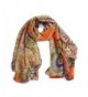 Scarf-Toraway Women Chiffon Silk Long Soft Wrap Scarf Stole Shawl Scarves (Orange) - CE12K277XNJ