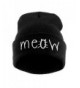 Tloowy Hot Sale! Women Teen Girls Cute 'meow' Letter Print Knit Warm Hat Slouchy Beanie Cap - Black - CG188O00IO9