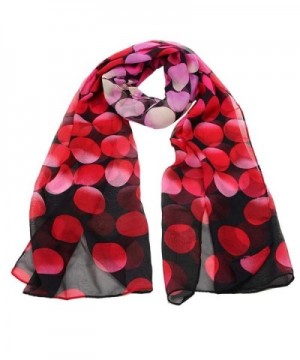 Women Chiffon Dotted Print Scarves Wraps Vovotrade - Red - CK1293FTKSH