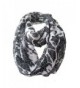 LerBen Womens Retro Soft Chiffon Loop Infinity Scarf Wave Snood Wrap Scarves - Black - CD12305P6WZ