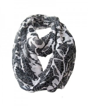 LerBen Womens Retro Soft Chiffon Loop Infinity Scarf Wave Snood Wrap Scarves - Black - CD12305P6WZ