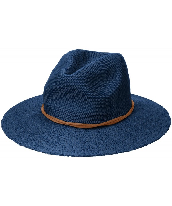 D&Y Women's Solid Knit Panama Hat With Textured Brim - Navy - CD12BL7VKRJ