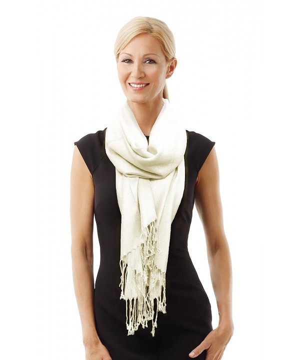 Paskmlna Beautiful Solid Colors Luxurious Pashmina Scarf Perfect Party Favor - 3off White - CY11VN8RXXR