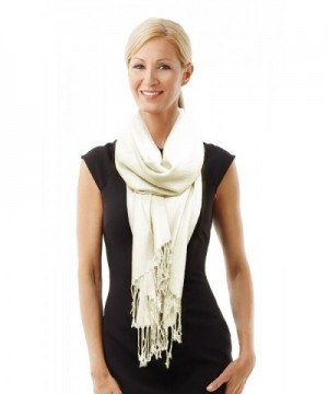 Paskmlna Beautiful Solid Colors Luxurious Pashmina Scarf Perfect Party Favor - 3off White - CY11VN8RXXR