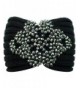 Black Knit Headband With Beaded Detail - CS110FSEA63