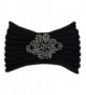 Black Knit Headband Beaded Detail in Women's Cold Weather Headbands