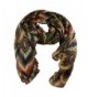 Tribal Pattern Scarf Olive Brown