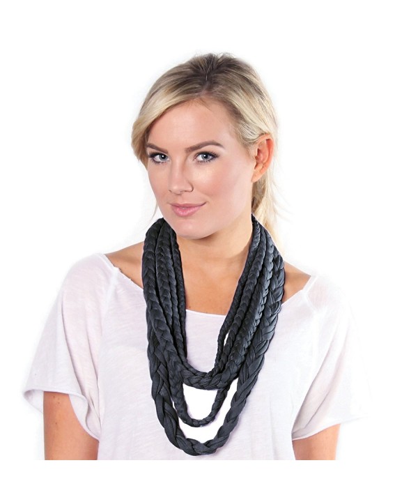 BANDED- Layers Inifinity Scarf Wrap - Iron - CS12E04OZQ3