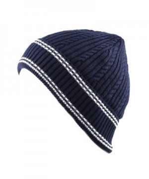 THE HAT DEPOT 200h Unisex Light Weight Chunky Cable Knit Beanie Hat - Navy White - CG126Z968D9