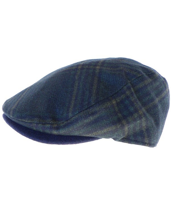 Broner Wool Blend Dark Navy Plaid Ivy Cap Driver Newsboy Scally Irish Hat - Dark Navy - CX188RZDX0C