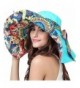 Packable Reversible Large Brim Floppy Sun Hat UPF 50 Sun Protection Travel Beach Hat - Sky Blue - C512JMVGCAP