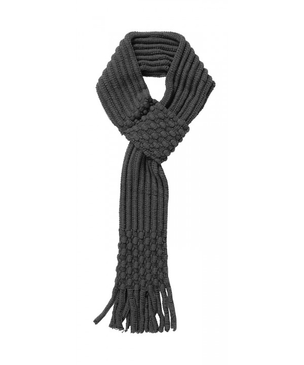 Knit Pull Thru Scarf - Charcoal - C318722E4SH