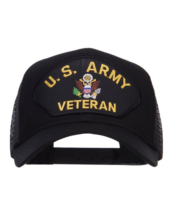 E4hats US Army Veteran Military Patched Mesh Cap - Black - CX124YMLDST