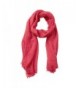 Tickled Pink Classic Soft Solid Stylish Long Lightweight Pashmina-Like Cotton Blend Scarf 38 x 70" - Coral - CD184WG7CIE