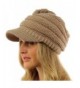 Unisex Winter Thick Chunky Stretch Knit Beanie Skully Visor Jeep Hat Cap - Taupe - CW11NBLDV5N