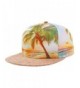 So'each Galaxy Hawaii Coconut Tree Print Flatbill Visor Snapback Cap Baseball Hat - C612E611A5N