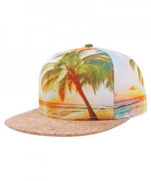 So'each Galaxy Hawaii Coconut Tree Print Flatbill Visor Snapback Cap Baseball Hat - C612E611A5N