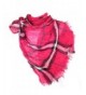 Long Preppy Style Checkerboard Plaid Print Soft Light Cotton Blend Scarf - Pink - CR118LQ2ASV