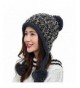 Bhwin Women Winter Soft Knitted Beanie Hat Ski Ear Flaps Caps For Girls Warm Hats - Black - CX189T42DN5