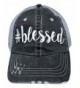 Loaded Lids Women's Blessed Distressed Bling Baseball Cap - Grey/White - CR12NAI5SKT