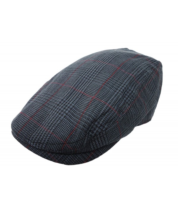 Plaid Pattern Ivy Driver Hunting Flat Newsboy Hat Charcoal - CN11JMI7XK3