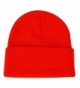 JIBIL Winter Plain Beanies- Unisex Cuffed Skull Beanie Warm Knit Hat - Blaze Orange - CZ185LE6MWA