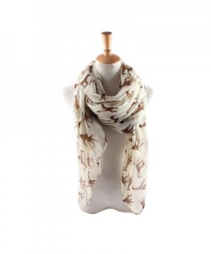 ctshow giraffe Print Voile Print Scarf Fashionable Women Scarves shawl - Beige - CS182AA89RY