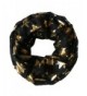 Trelemek Women's Gold Foil Maple Leaf Printed Oversized Infinity Scarf - Black-Gold - CI187U25CXK