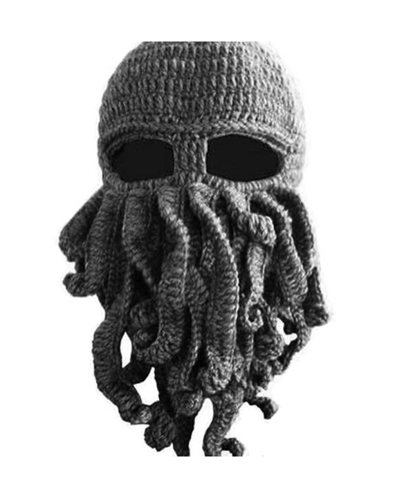 AWEIDS Tentacle Octopus Cthulhu Knit Beanie Hat Cap Wind Ski Mask - Gray - CT11VD4U7TD