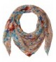 D&Y Women's Floral Buds Lightweight Square Scarf - Taupe - CM12O59WYBL