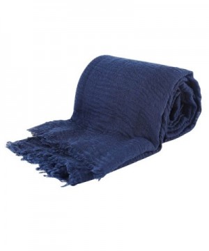 Pashmina Scarf- Vimate Wrinkled Solid Color Pashmina Shawls and Wraps for Women - CO1899NAY34