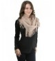 ToBeInStyle Women's Ribbed Fringe Infinity Scarf - Peach - CQ12NUJRM3Q