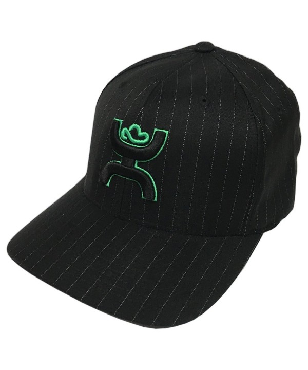 HOOey Brand Hammer Pin Pinstripe Black/Green Flexfit Hat - L/XL - CV1895ULOY7